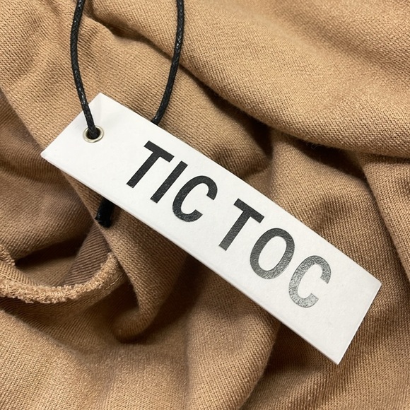Tic Toc NWT Brown Terry Cropped Zip Up Hoodie Hooded Sweatshirt Jacket - Picture 8 of 10